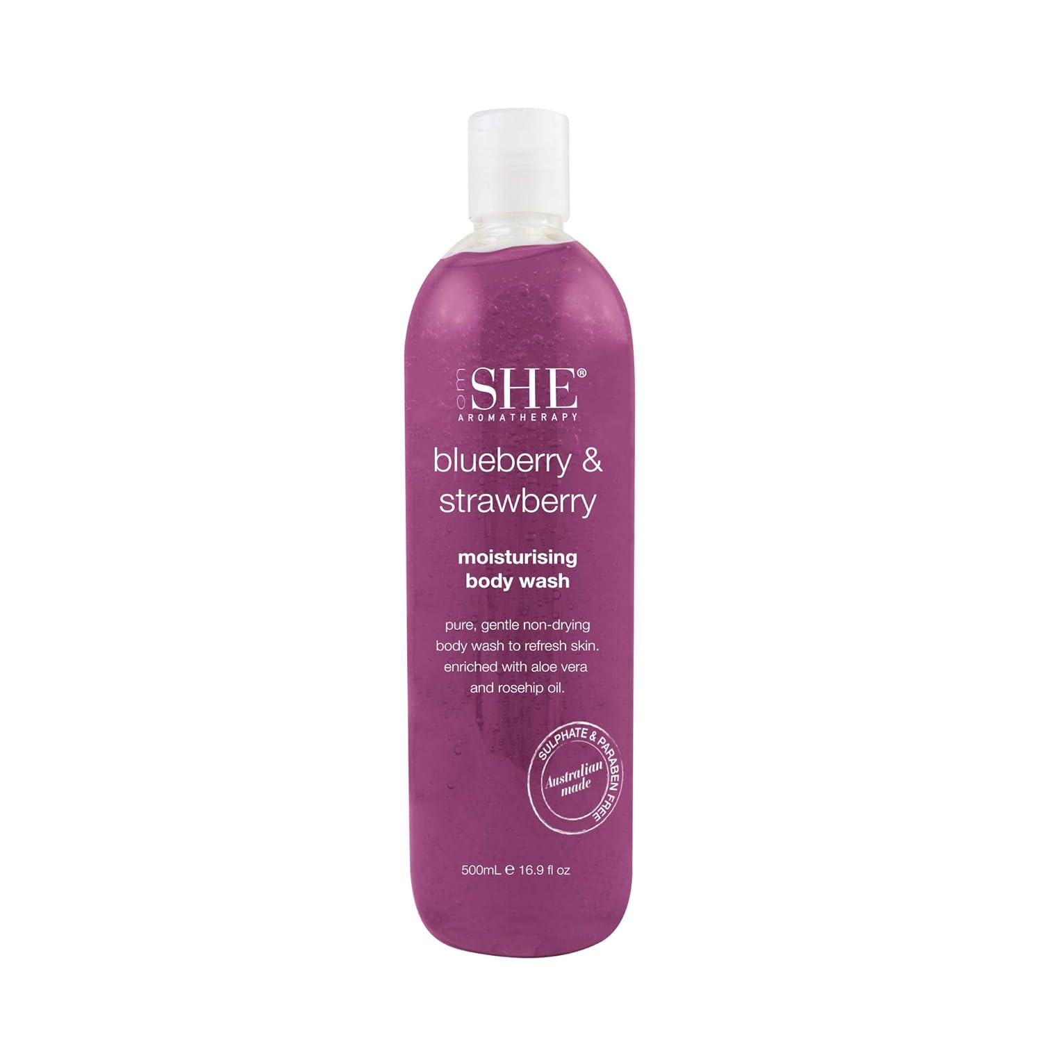 om SHE Aromatherapy Moisturizing Rosehip Oil Body Wash Ocean Mist : Beauty