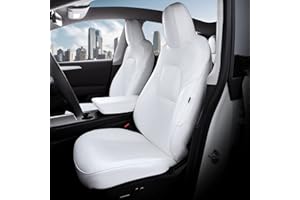 LOZUZ Seat Covers for Tesla Model 3 Seat Covers 2023-2017 Car Interior Cover White Organosilicon Leather Car Seat Accessories(White Organosilicon Full Set)