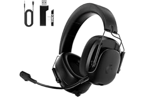 Rumoon Wireless Gaming Headset for PS5, PS4, PC, Switch, Gaming Headset with Detachable Noise Cancelling Mic, 2.4GHz & Bluetooth 5.3 Dual Connection, 7.1 Surround Sound Black