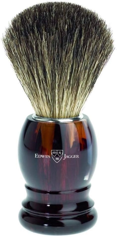 Edwin Jagger 81P23 Imitation Tortoiseshell Shaving Brush (Pure Badger)