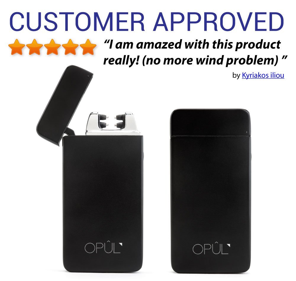 Briquet Double Arc Électrique, Briquet USB Electrique Sans Flamme, Briquet Tesla Rechargeable à l\'Epreuve du Vent, avec Câble, Briquet de Poche à Allumage Sans Gaz en Toute Sécurité pour par Opul