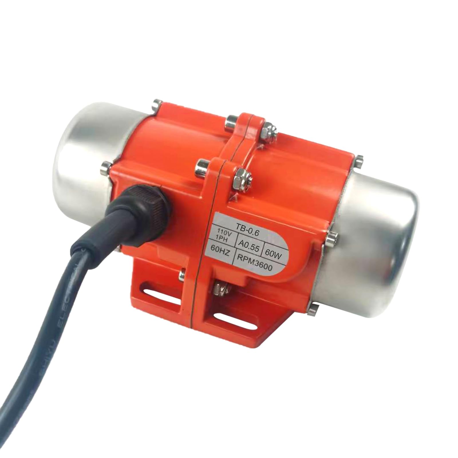 Photo 1 of Concrete Vibrator Industrial Vibration Motor Single Phase 60W AC 110V 3600Rpm Aluminum Alloy Vibrating Vibrators for Sand Shaker Table (60W)