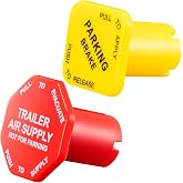 Tigbear 298818 298817 Parking and Air Brake Knobs, 298818N 298817N | Yellow Semi Truck Parking Brake Knob, Red Tractor Trailer Brake Knob Compatible with Peterbilt Kenworth Volvo Western Star