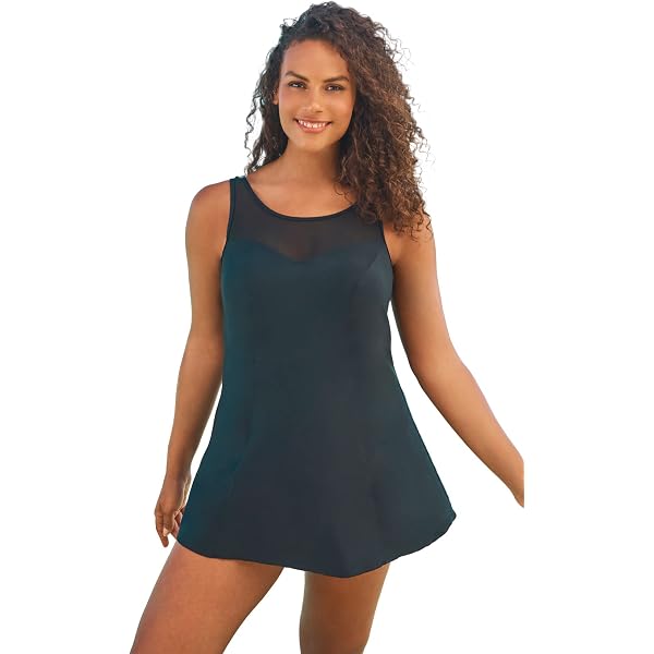 green emerald velvet dress Fit And Flare Swim Dress