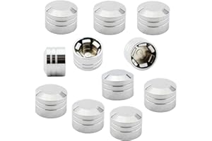 DAKLVNG 10 Pcs Motorcycle Bolt Covers Engine Topper Caps Aluminum for Harley Twin Cam Sportster Dyna Touring Street Glide Road King Softail Fatboy (Chrome fit 9.5-12mm Bolt, Middle)