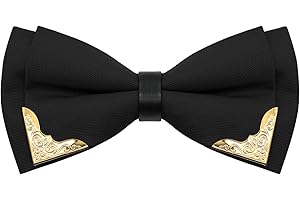 GHTIYLP Bow Ties for Men Women Metal Gold Bowtie, Pre Tied Mens Bow Tie Tuxedo Bowties Men for Prom Wedding Party