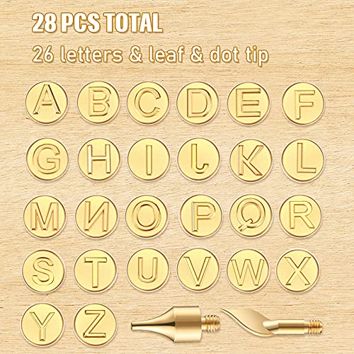 28 Pieces Wood Burning Tip Letter Wood Burning Tool Uppercase Alphabet
