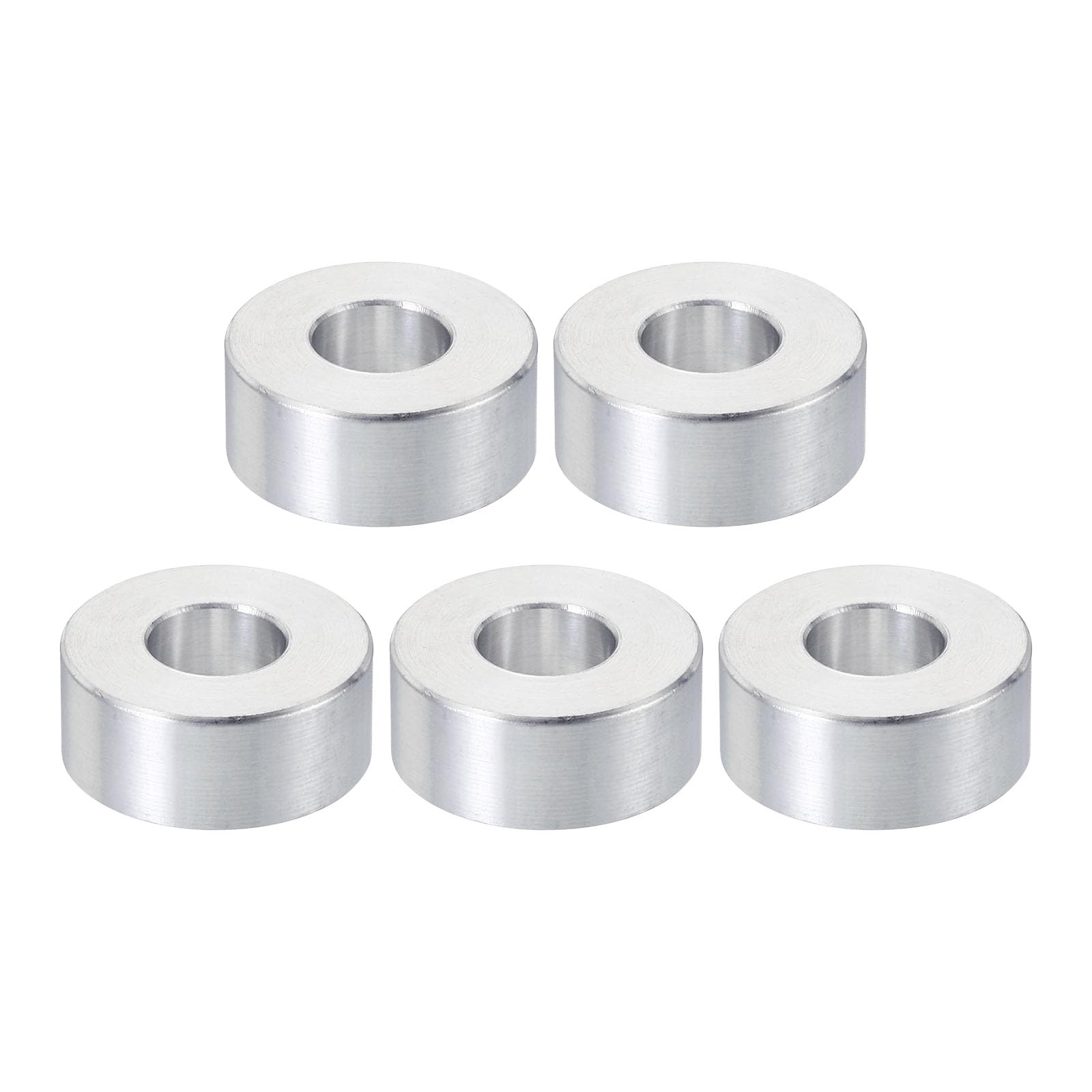PATIKIL M10 Aluminum Spacers, 5 Pcs Metal Spacer Aluminum 10.5mm ID x 24mm OD x 10mm L Aluminum Spacer Screw Standoff Round for 3/8" M10 Screw Bolts