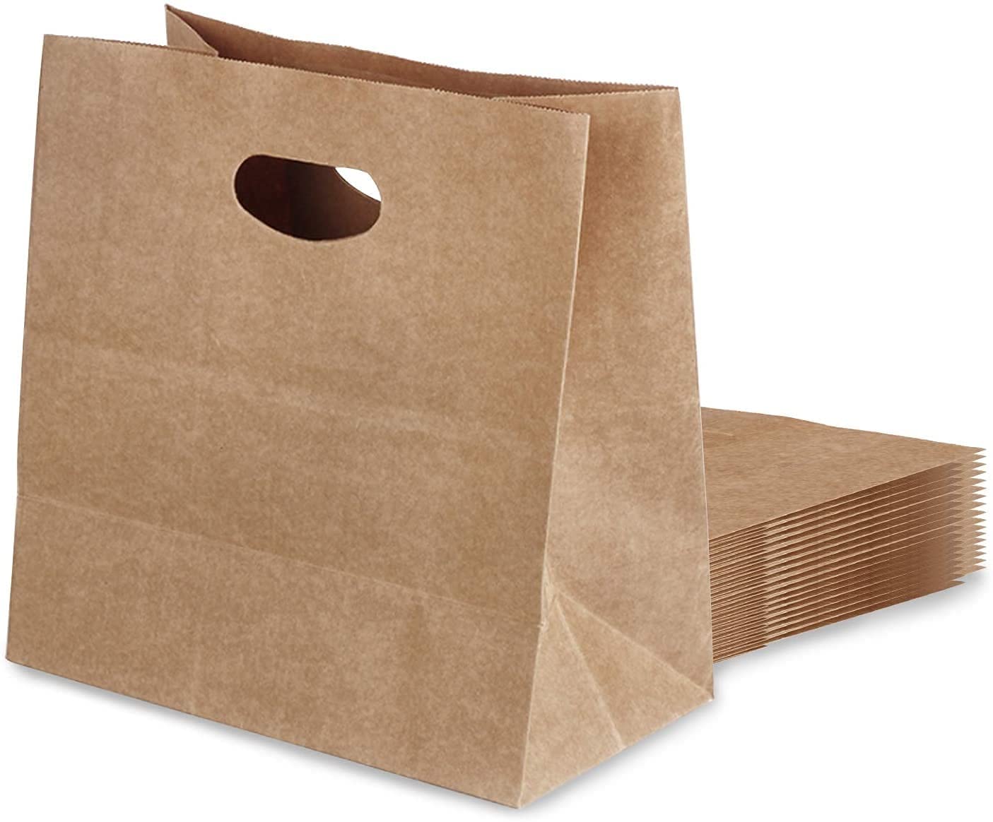 Kraft Paper Bags,30 Pack Kraft Brown Gift Bags Party Bags, Shopping Bags, Retail Bags, Merchandise Bags Takeout Bags Grocery Bags Shopping Bags with Die Cut Handle Bulk(11 x 6 x 11”)