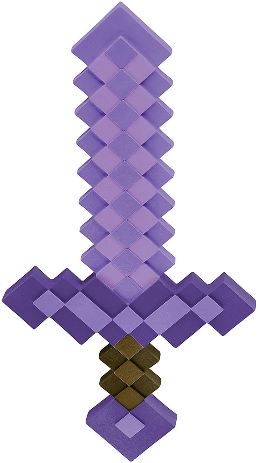 Minecraft Enchanted Sword Fancy Dress Accessory, Officially Licensed by Disguise, 20" / 50cm Toy Sword, Pixel Design, Inspired by Iconic Boys Game and Movie, One Size