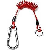 QWORK 1.2m x 5mm Safety Cable for Trailer, Brake and Emergency Towing Camper - Coiled Cable