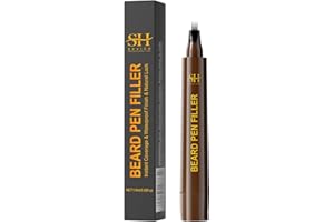 Sevich Beard Pen Filler for Men,Instant Beard Dye for Men,48h Waterproof & Sweatproof, 4-Prong Tip for Seamless Application, Enhances All Beard Types with Fuller, Dark Brown