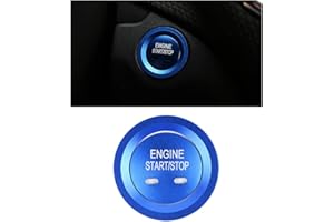 CARFIB Ignition Button Decals for Chevrolet Chevy Equinox Malibu Sonic Traverse Trax Accessories Push Start Stop Stickers Caps Covers Parts Car Interior Decoration Men Women Aluminum Alloy Blue 2Pcs