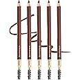 Bodermincer Eyebrow Pencil Longlasting Waterproof Durable Automaric Liner Eyebrow 5 Colors to Choose (5pcs, 5# Brown)