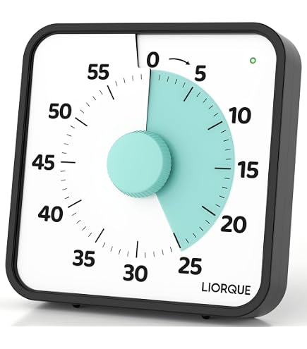 Minuteur Visuel Mécanique 60 Minutes 19cm - Compte à Rebours Pour Cuisine, Classe, Bureau