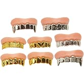 TOYANDONA 8Pcs Funny Fake Teeth for Halloween Cosplay Zombie Teeth for Scary Decorations and Party Fun Compact and Easy to Wear