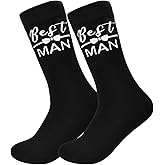 ELEGANTPARK Groomsmen Socks Set Groomsmen Proposal Gifts Wedding Bachelor Party Favor Black Cotton Novelty Socks for Men