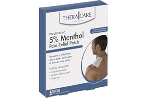 THERA CARE Thera|Care Cold Hot Medicated Patch | 5% Menthol | Neck, Shoulder, Small Areas | 4.6” x 3.1” | 5-Count