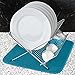 S&T 450000 Microfiber Dish Drying Mat, 16 by 18-Inch, Teal Kitchen Utensils