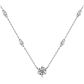 Maison Dianie Moissanite Necklace for Women Diamond Pendant Necklace Sterling Silver 925 Chain Hypoallergenic Durable Ideal Gift for Anniversary Special Occasions