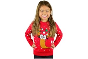 Tstars Ugly Christmas Sweater Cute Funny Reindeer for Girls Boys Kids Toddler