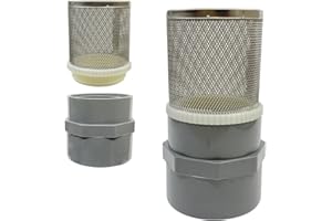 Cotonlake 1 inch Stainless Steel Filter Cover Connected to 1 inch/DN25 Grey PVC Filter Water Pipe, Vent Cap Suction Strainers Used to Remove Debris and Reduce Solid Entry(1pcs)