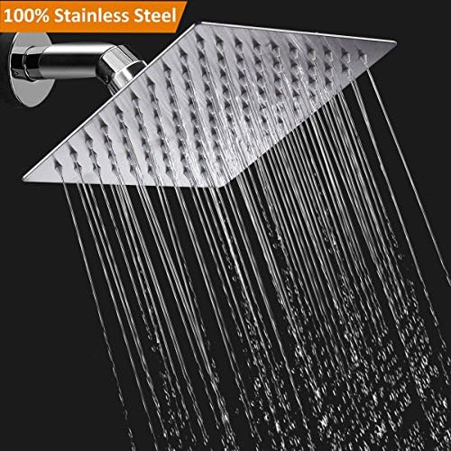 Shower Head - Newspoint Modern High Pressure Rainfall 8 Inch Shower Head for Bathroom - Made of FULL Stainless Steel Rain Shower Heads - Decorative French Waterfall with Powerful Spray Performance