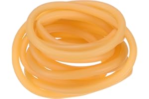 M METERXITY Natural Latex Rubber Tubing, 1/8" [3mm] ID x 5/16" [8mm] OD 10ft Length Latex Hose Tube for Home/Laboratory/Sporting, Highly Elastic Band Tubes [Yellow]