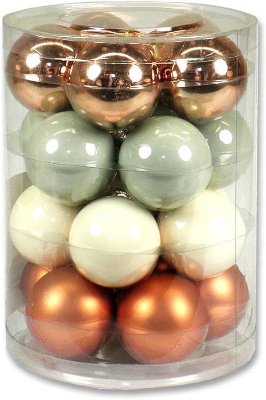 20 Boules De Noël En Verre ø 60 Mm Cuivre Nacre Amazonfr