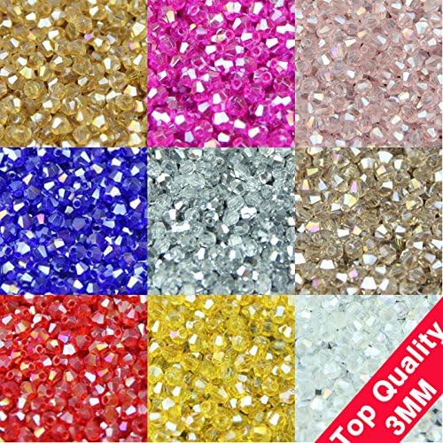 TOP quality 3mm 200pcs AAA Bicone Upscale Austrian crystals beads loose ball supply AB color plating bracelet Jewelry Making DIY