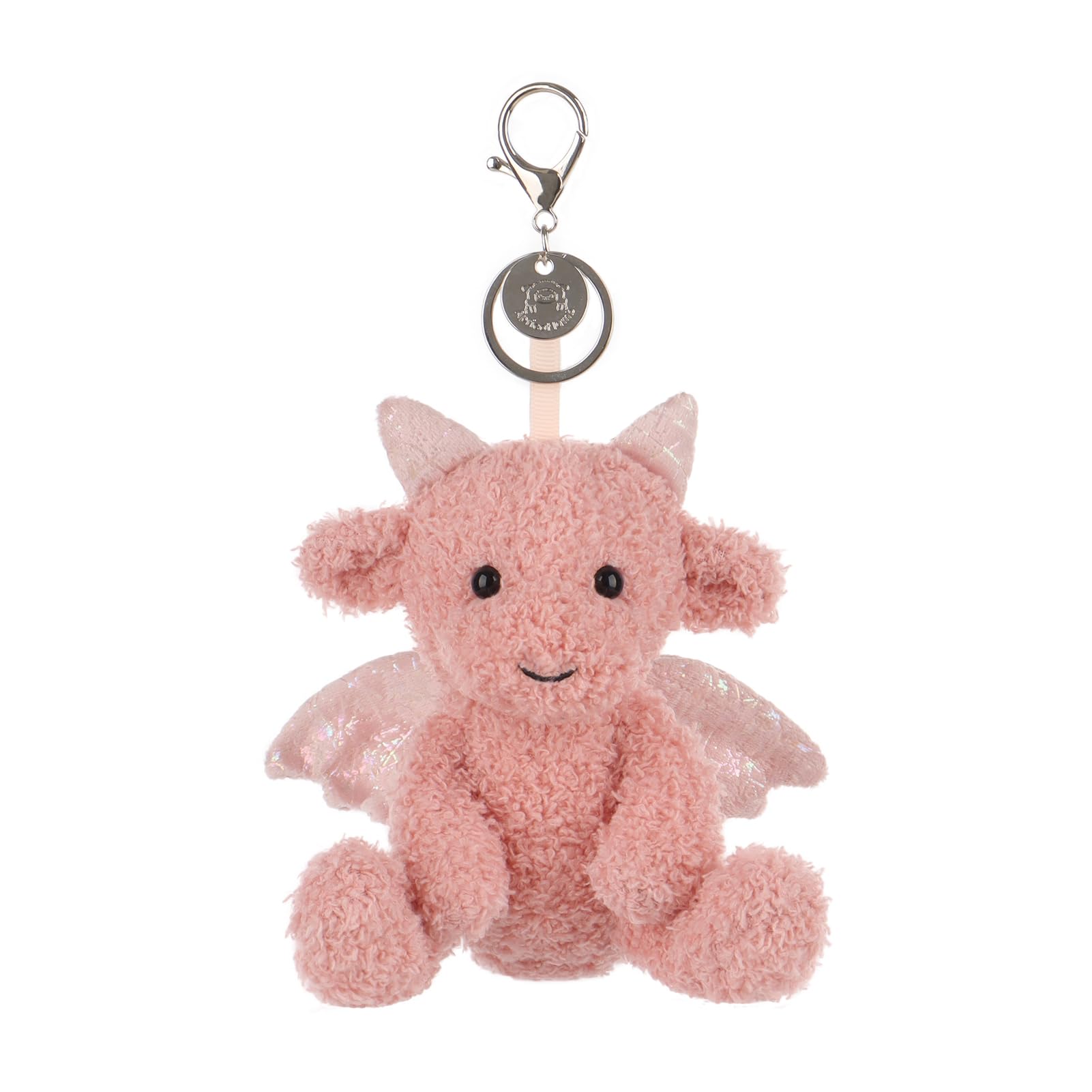 Apricot Lamb Dragon Cute Plushies Keychain, Soft Stuffed Plush Keychain Toys for Kids’ Backpack, Purse (Pink)