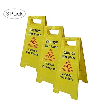 Ltf Wet Floor Sign Safety Warning Caution Board With English And Spanish Language Floor Stand Caution Board For Tumble And Slipery Prevention Pack Of