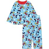 Disney Boys' 2-Piece Loose-fit Pajama Set, Matching Shirts & Pants, Soft & Cute for Kids