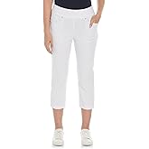 PGA Tour Womens 22” Pull-on Golf Capri Pants with Tummy Control, Performance Stretch, Moisture-Wicking, Sun Protection