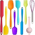 9 Piece Silicone Spatula Set - 446°F Heat Resistant Rubber Spatula .Kitchen Spatulas.Plastic Spatula. for Cooking, Baking, Mixing. Nonstick Cookware friendly. BPA-Free,Dishwasher Safe (Mixed Colors)