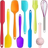 9 Piece Silicone Spatula Set - 446°F Heat Resistant Rubber Spatula .Kitchen Spatulas.Plastic Spatula. for Cooking, Baking, Mi