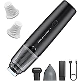 Nvnvske Handheld Vacuum Cordless, Car Vacuum Cleaner Portable with HEPA Filter, 2 Suction Modes, Mini Hand Held Vacuum Rechargeable for Car, Home, Pet Hair, Office, Keyboards(Black)
