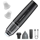 Nvnvske Handheld Vacuum Cordless, Car Vacuum Cleaner Portable with HEPA Filter, 2 Suction Modes, Mini Hand Held Vacuum Rechargeable for Car, Home, Pet Hair, Office, Keyboards(Black)