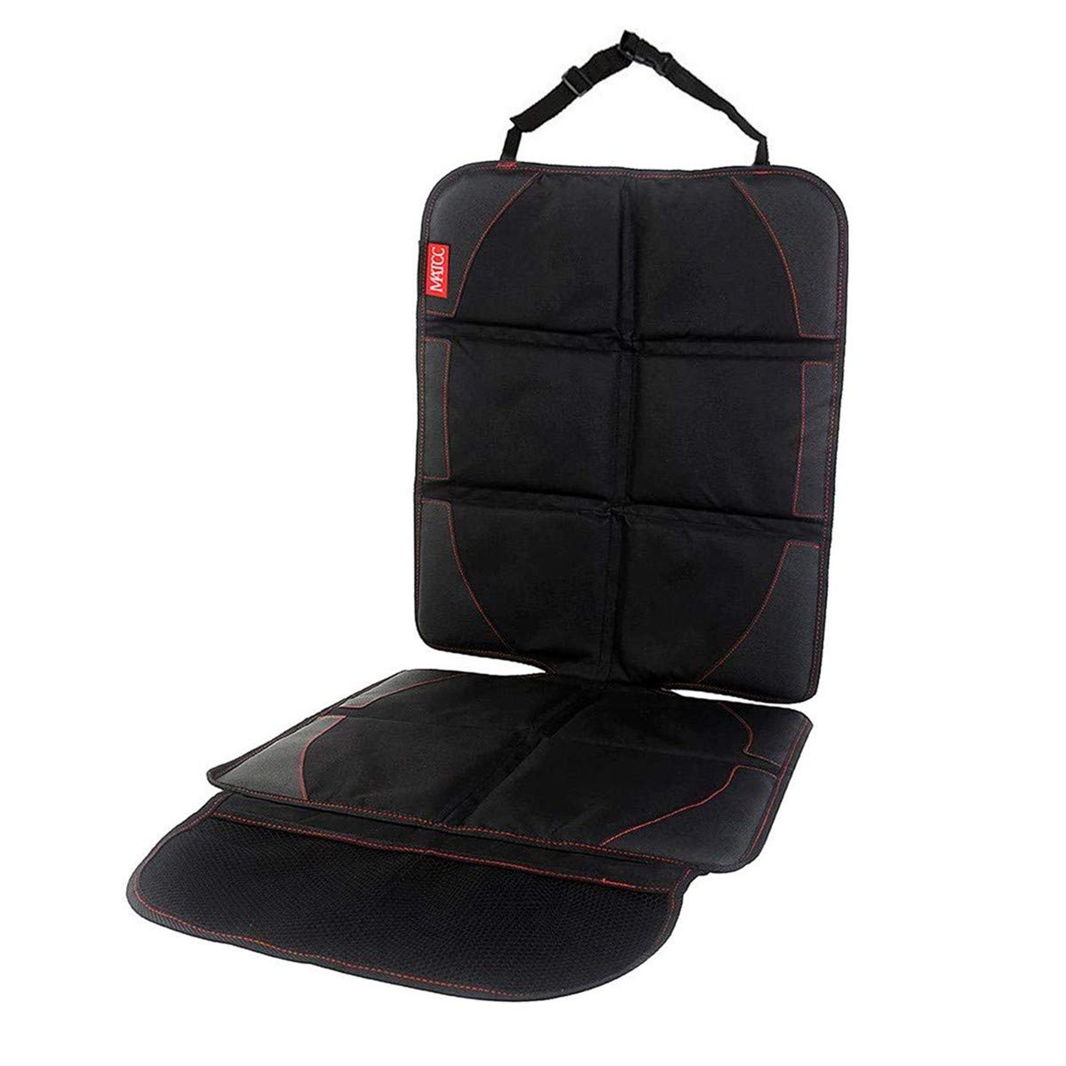 MATCC Car Seat Protector for Child Seat with Storage Pocket Baby Seat Protector Mat Leather Non-Slip Car Seat Cover Protect Vehicle from Stain Damage