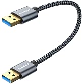 SUNGUY USB 3.0 Cable, 1FT USB Type A Male to Type A Male,5Gbps | Transfer Rate Up to 5Gbps Cable Compatible with Printers, Modems, Hard Drives, Cameras, HDD, DVD, Laptops, etc.