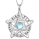 Fuguangju Necklace for Women 925 Sterling Silver Flower of Life/Pentagram Pendant Necklace Jewelry for Women