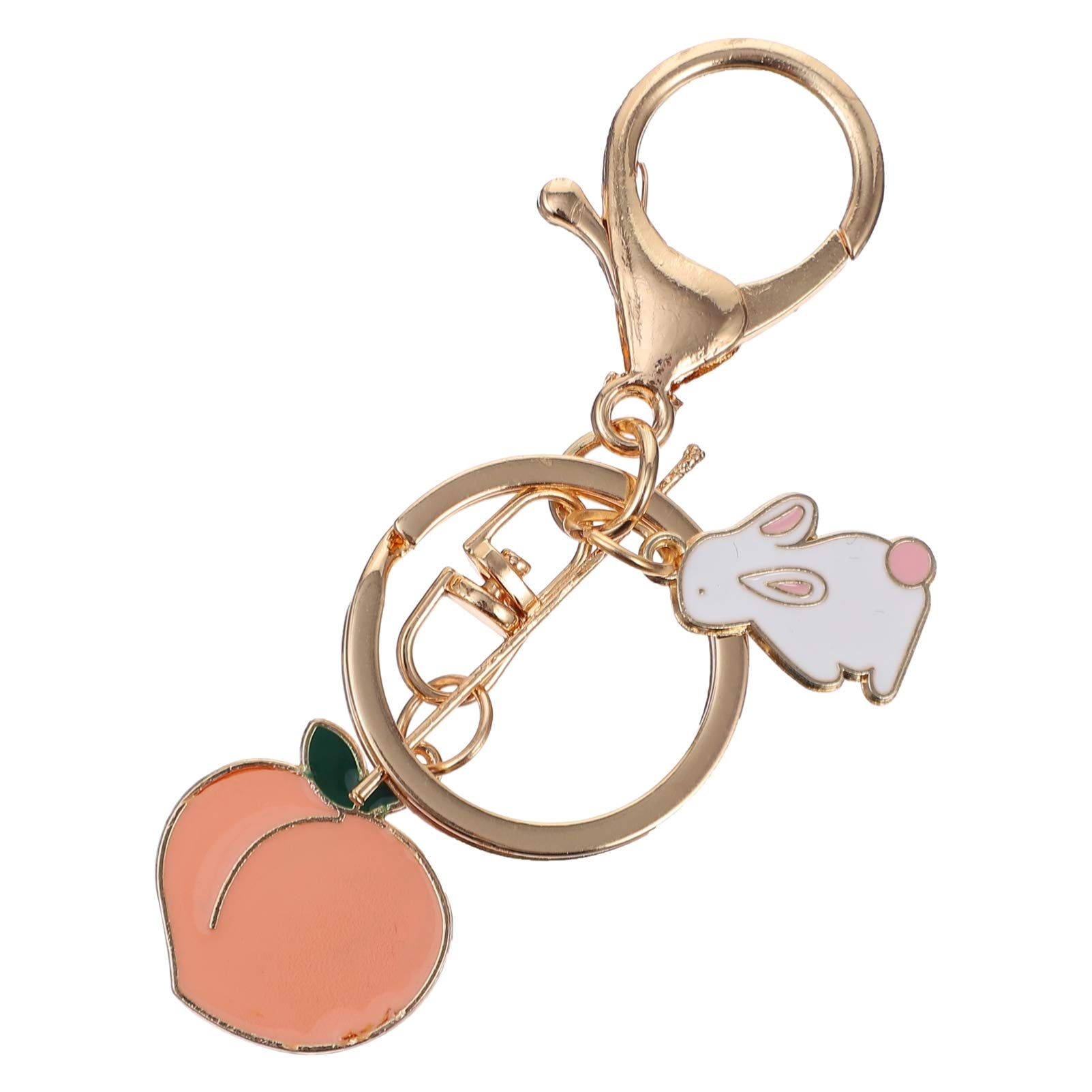 Amosfun Peach Keychain Hanging Keyring Bag Pendant Keychain (Assorted Color)