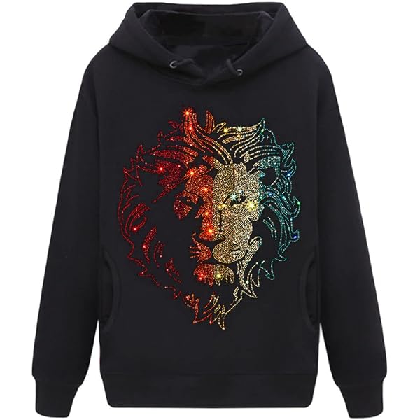 Amazon.com: HZCX FASHION Mens Rhinestone Sweatshirts Punk