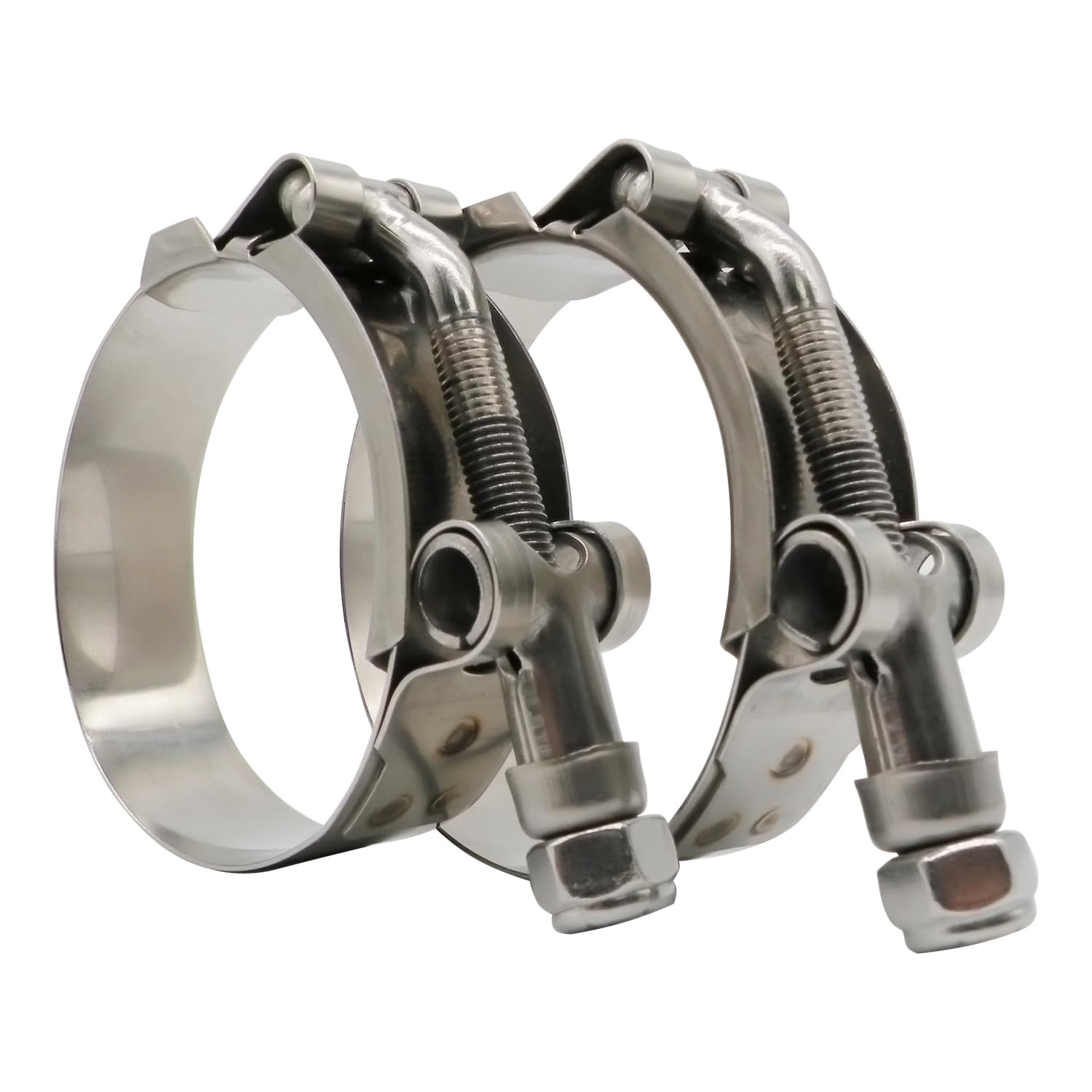 Photo 1 of 1.75" T Bolt Hose Clamp Stainless Steel - Working Range 48mm - 56mm for 1.75" I.D. Hose with 2mm - 5mm Wall Thickness, Roadformer T-bolt Clamps Featured to Provide Reliable Sealing Force, 2 Pack
