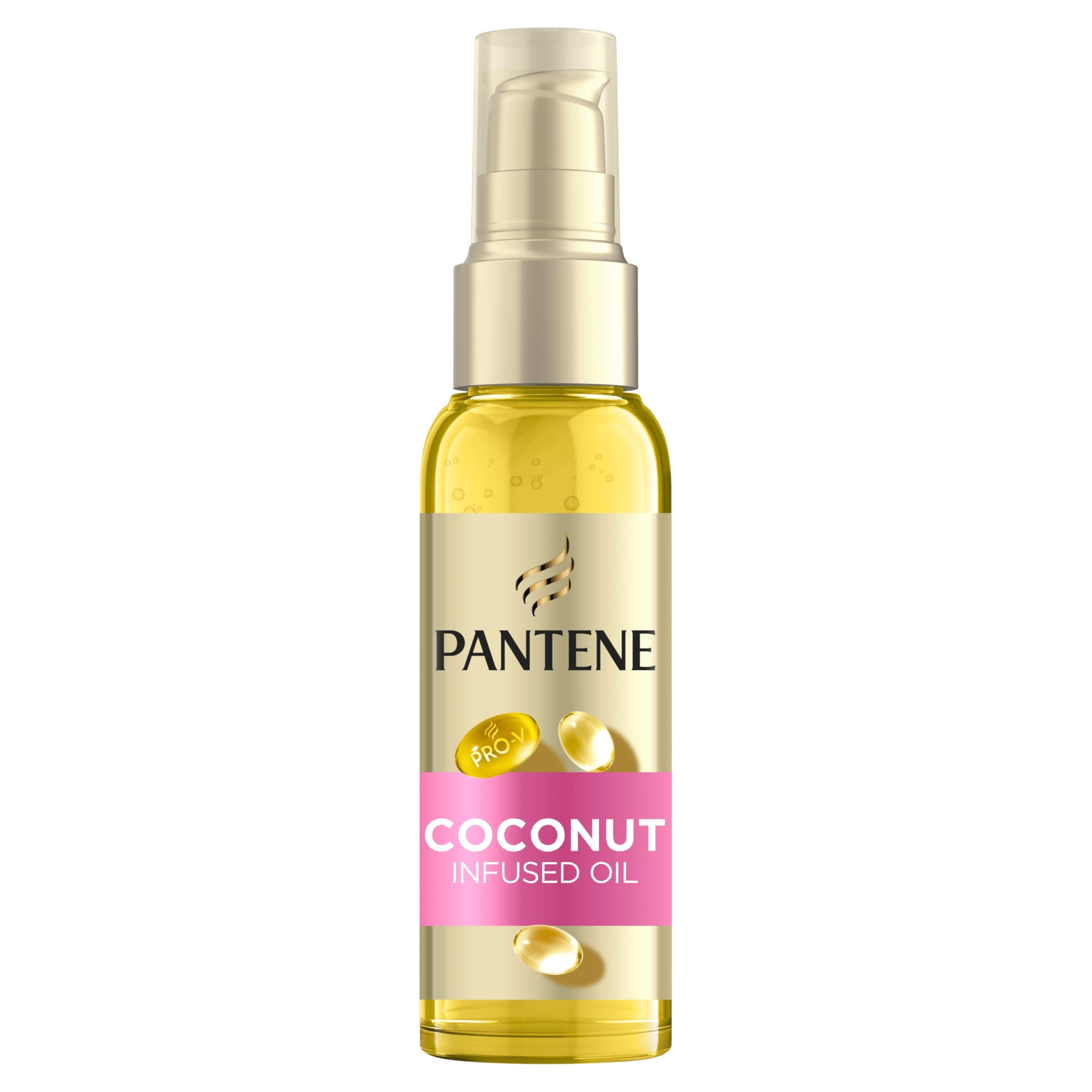 Pantene Pro-V Defined Curls Coconut Infused Hair Oil 100ml for Frizzy, Unruly Curls, Daily Leave In Nourishing Oil, Deeply Moisturises, Softens Hair and Prevents Protein Loss