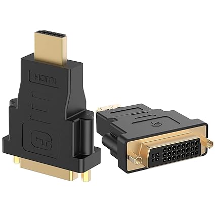 Rankie HDMI auf DVI Adapter, Vergoldet 1080P HDTV Konverter, 2 Stück, Schwarz