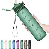 Hyeta 32oz Water Bottles with Straw - Stay Motivated and Hydrated with Convenient Times to Drink Markings, Durable, Leak-proof