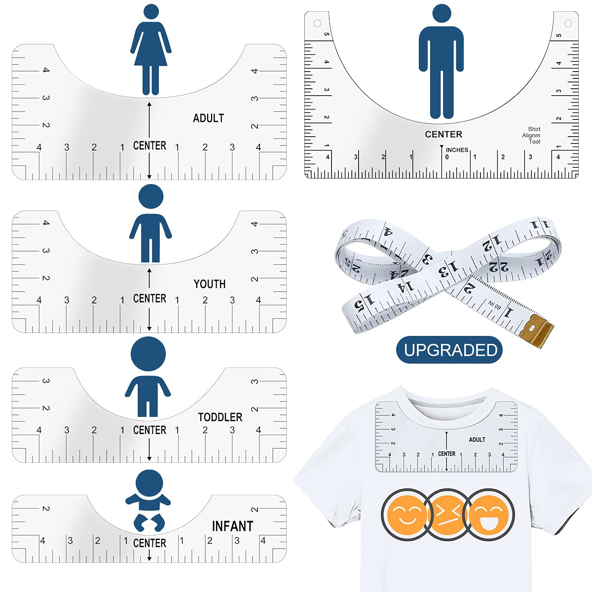 Tshirt Ruler Guide for Vinyl Alignment T Shirt Rulers to Center Desig | amzdealz