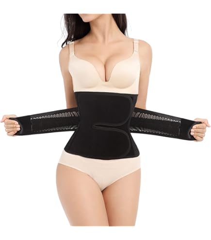 Funcy Abdominal Binder Post Surgery – Belly Band For Men & Women, Postpartum Recovery & Hernia Support (Beige, Small)