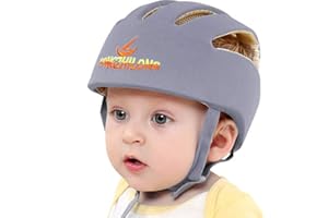 Huifen Adjustable Baby Head Protector, Baby Helmets for Crawling Walking Lightweight Safety Baby Helmet Jumping Running Breathable Hat Infant Essentials Toddler Helmets 6-24 Months (Gray)
